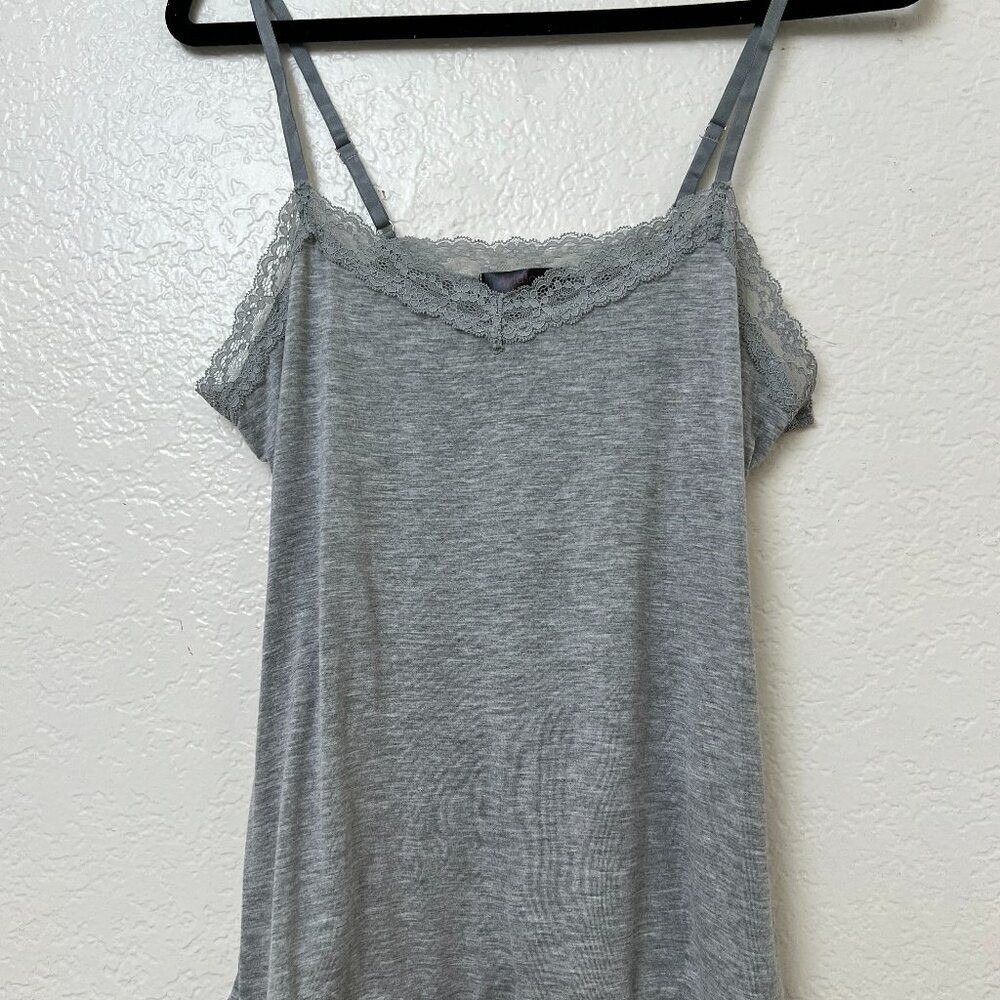 Avidlove Womens Gray Lace Trim Cami Top Adjustable Spaghetti Straps Size S